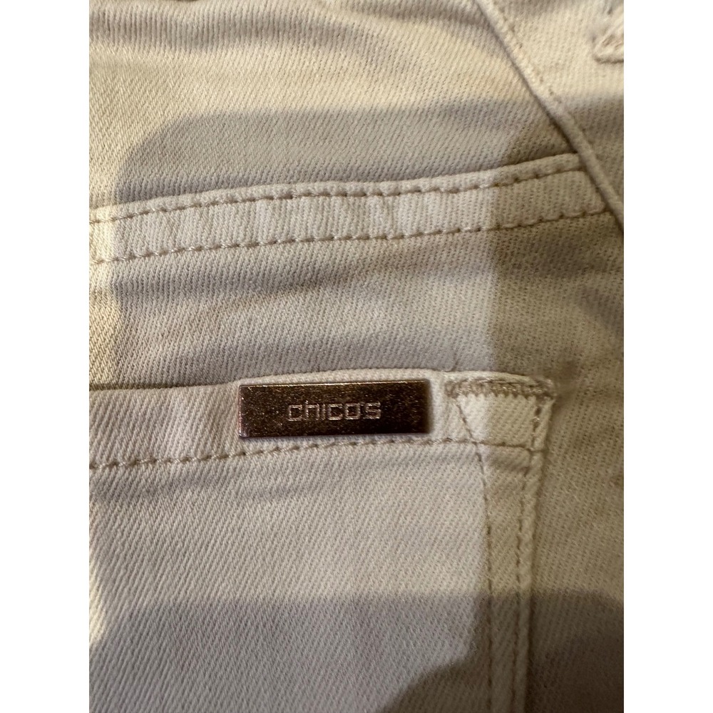 Chicos So Slimming Marble Tie Dye Slim Leg Jeans Cream Tan Womens Size 0.5 S - Picture 6 of 10